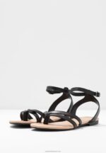 Z62T1523 Women Anna Field Leather T-Bar Sandals Black - Image 5