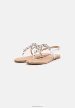 Z62T1528 Women Anna Field T-Bar Sandals White - Image 3