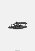 Z62T1532 Women Anna Field Leather T-Bar Sandals Black - Image 3