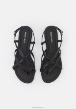 Z62T1532 Women Anna Field Leather T-Bar Sandals Black - Image 6
