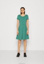 Z62T153 Women Anna Field Jersey Dress Dark Green
