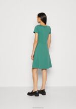 Z62T153 Women Anna Field Jersey Dress Dark Green - Image 3