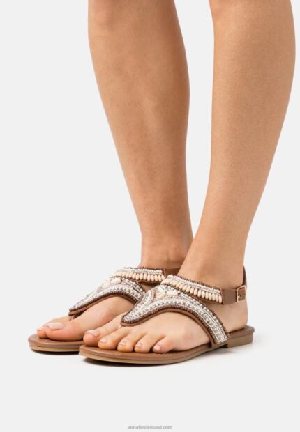 Z62T1540 Women Anna Field T-Bar Sandals Beige