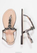 Z62T1542 Women Anna Field T-Bar Sandals Dark Gray - Image 3