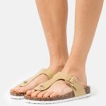 Z62T1543 Women Anna Field T-Bar Sandals Khaki
