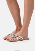 Z62T1546 Women Anna Field T-Bar Sandals Silver
