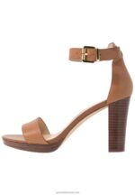 Z62T1549 Women Anna Field Leather High Heeled Sandals Cognac - Image 2