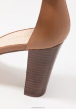 Z62T1549 Women Anna Field Leather High Heeled Sandals Cognac - Image 3