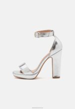 Z62T1556 Women Anna Field High Heeled Sandals Silver - Image 2
