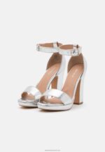 Z62T1556 Women Anna Field High Heeled Sandals Silver - Image 3
