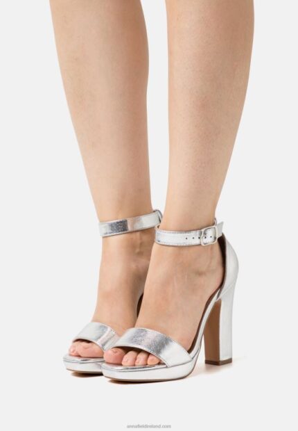 Z62T1556 Women Anna Field High Heeled Sandals Silver