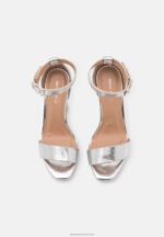 Z62T1556 Women Anna Field High Heeled Sandals Silver - Image 6
