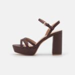 Z62T1558 Women Anna Field Platform Sandals Dark Brown