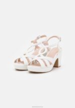 Z62T1559 Women Anna Field Leather Platform Sandals White - Image 3
