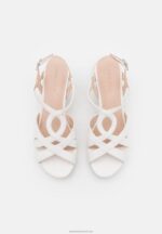Z62T1559 Women Anna Field Leather Platform Sandals White - Image 6