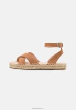 Z62T1560 Women Anna Field Leather Platform Sandals Cognac - Image 2