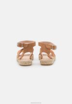 Z62T1560 Women Anna Field Leather Platform Sandals Cognac - Image 4