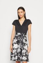 Z62T156 Women Anna Field Jersey Dress Black/Grey/White