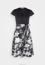Z62T156 Women Anna Field Jersey Dress Black/Grey/White - Image 5