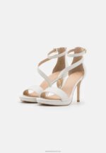 Z62T1572 Women Anna Field Leather High Heeled Sandals White - Image 2