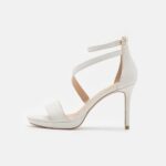 Z62T1572 Women Anna Field Leather High Heeled Sandals White