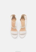 Z62T1572 Women Anna Field Leather High Heeled Sandals White - Image 5