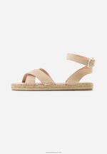 Z62T1576 Women Anna Field Leather Platform Sandals Beige - Image 2