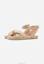 Z62T1576 Women Anna Field Leather Platform Sandals Beige - Image 3