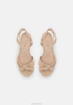 Z62T1578 Women Anna Field Leather High Heeled Sandals Beige - Image 6