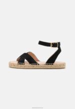 Z62T1579 Women Anna Field Leather Platform Sandals Black - Image 2