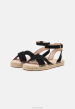 Z62T1579 Women Anna Field Leather Platform Sandals Black - Image 3