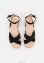 Z62T1579 Women Anna Field Leather Platform Sandals Black - Image 6