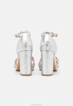 Z62T1580 Women Anna Field Platform Sandals Silver - Image 4