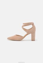 Z62T1606 Women Anna Field Leather High Heels Beige