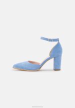 Z62T1607 Women Anna Field Leather Classic Heels Light Blue - Image 2