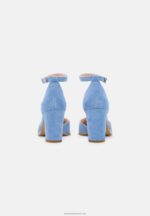 Z62T1607 Women Anna Field Leather Classic Heels Light Blue - Image 4