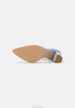 Z62T1607 Women Anna Field Leather Classic Heels Light Blue - Image 5
