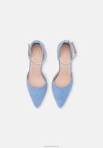 Z62T1607 Women Anna Field Leather Classic Heels Light Blue - Image 6