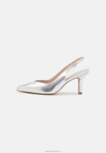 Z62T1637 Women Anna Field Leather Classic Heels Silver - Image 2