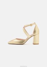 Z62T1639 Women Anna Field Leather Classic Heels Gold - Image 2
