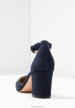 Z62T1640 Women Anna Field Leather Classic Heels Dark Blue - Image 6
