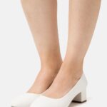 Z62T1651 Women Anna Field Leather Comfort Classic Heels White