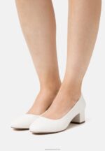 Z62T1651 Women Anna Field Leather Comfort Classic Heels White