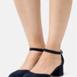 Z62T1655 Women Anna Field Leather Classic Heels Dark Blue
