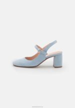 Z62T1659 Women Anna Field Leather Classic Heels Light Blue - Image 2