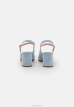 Z62T1659 Women Anna Field Leather Classic Heels Light Blue - Image 4