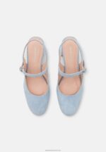 Z62T1659 Women Anna Field Leather Classic Heels Light Blue - Image 6