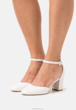 Z62T1661 Women Anna Field Leather Classic Heels White