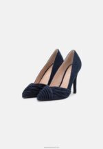 Z62T1665 Women Anna Field Leather Classic Heels Dark Blue - Image 3