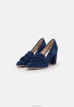 Z62T1667 Women Anna Field Leather Classic Heels Dark Blue - Image 3